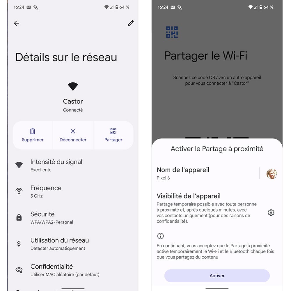 partager Google Android 12