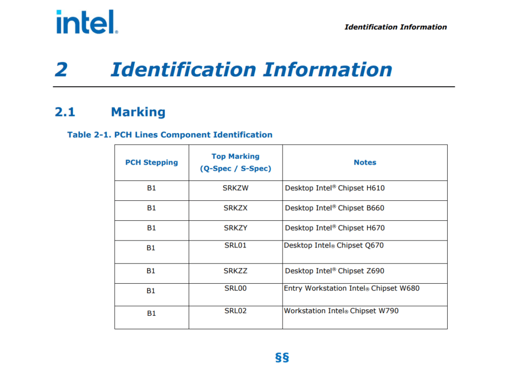 Image 2 : La gamme Intel Xeon HEDT, Sapphire Rapids-WS, se précise