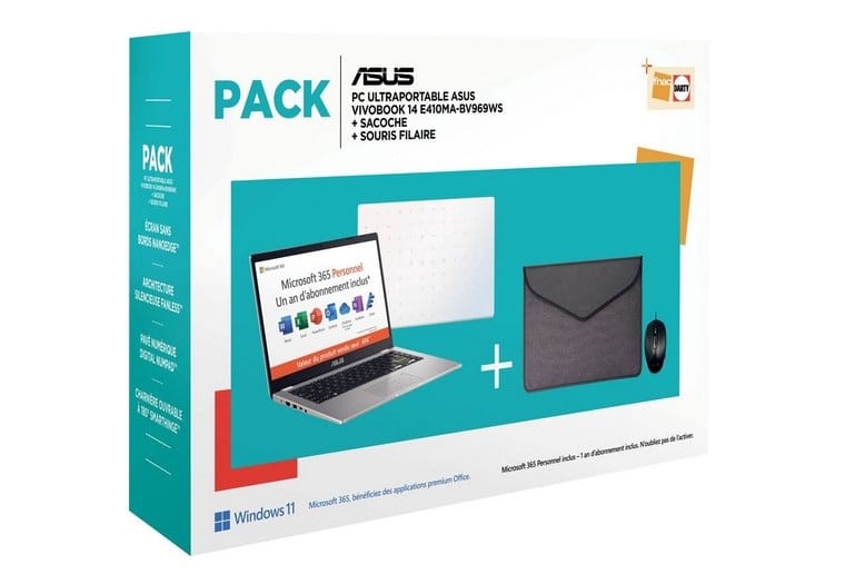 Image 1 : L'ensemble PC Asus Vivobook 14" et ses accessoires bénéficient d'une réduction de 100 €
