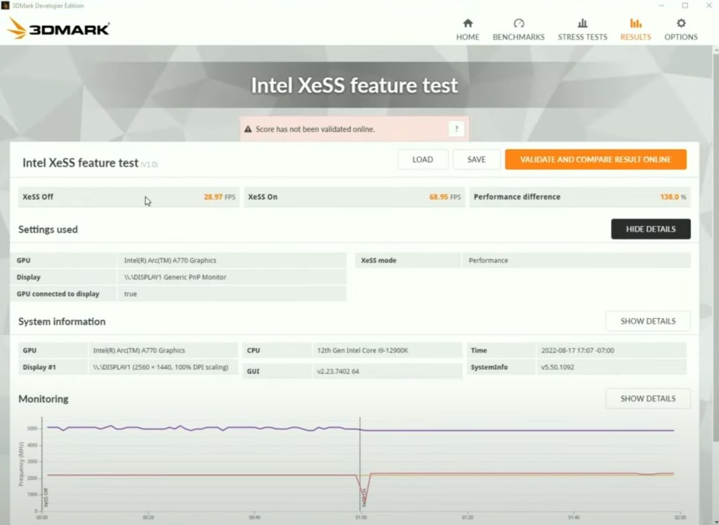 Image 11 : Intel présente l'XeSS : les gains d'IPS avec l'Arc A770 dans plusieurs jeux