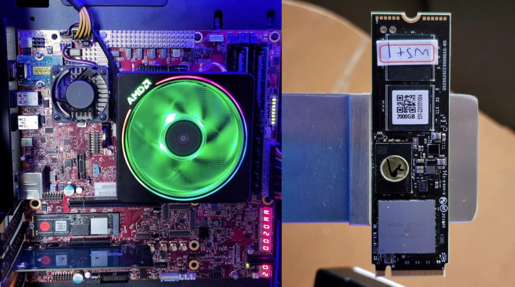 Image 1 : Un processeur AMD Ryzen 7000 associé à un SSD PCIe 5.0 dans une démo de Phison