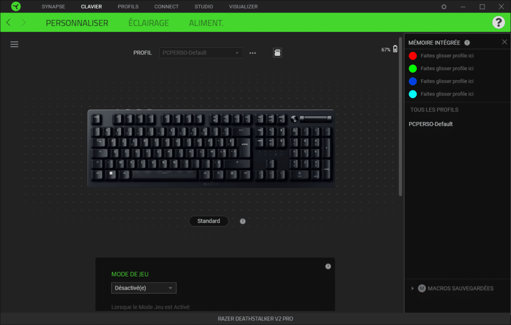 Razer Synapse DeathStalker V2 Pro