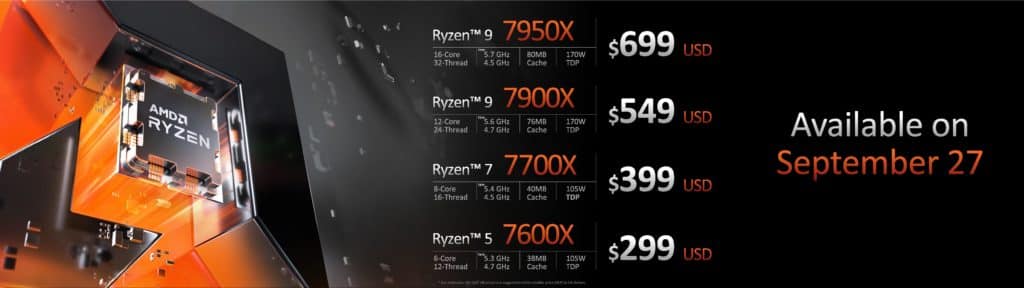 Image 14 : AMD lance ses Ryzen 7000 : voici les modèles, les caractéristiques et le prix de ces CPU Zen 4
