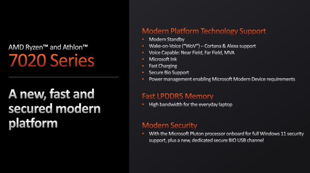 Image 2 : AMD détaille sa gamme d'APU Ryzen / Athlon Mendocino