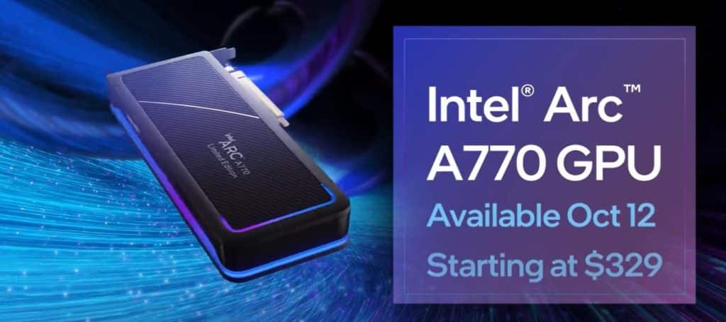 Image 1 : L'A770 sera disponible en même temps que la GeForce RTX 4090