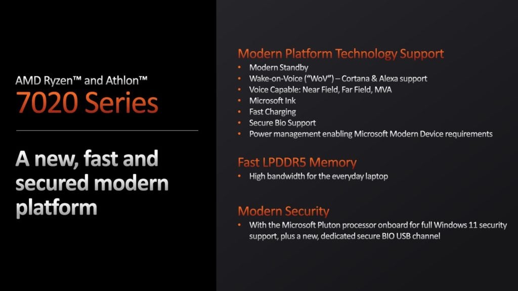 Image 3 : AMD détaille sa gamme d'APU Ryzen / Athlon Mendocino