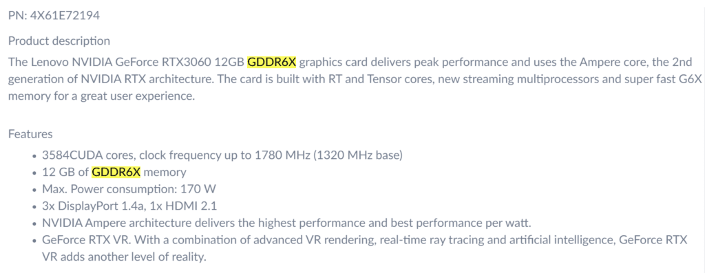 Image 1 : Une GeForce RTX 3060 avec de la mémoire GDDR6X en préparation ?
