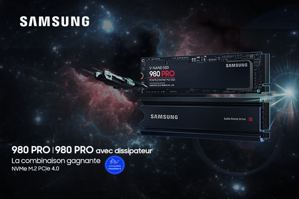 Samsung SSD 980 PRO M.2 PCIe NVMe 2 To avec dissipateur