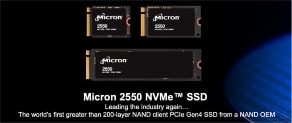 Image 1 : Micron dégaine les premiers SSD clients utilisant de la mémoire NAND 232 couches