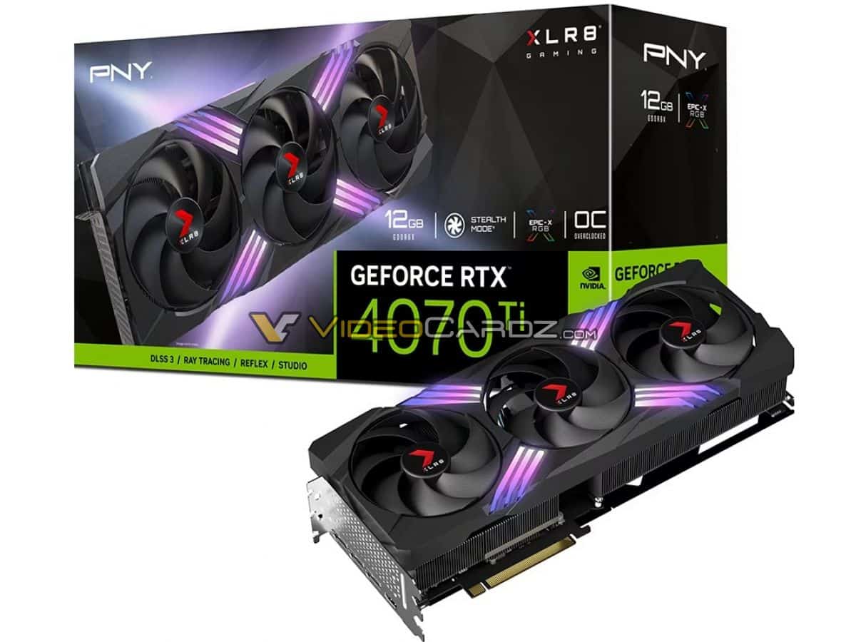 pny geforce rtx 4070 ti 12gb xlr8 verto epic x rgb triple fan oc 1