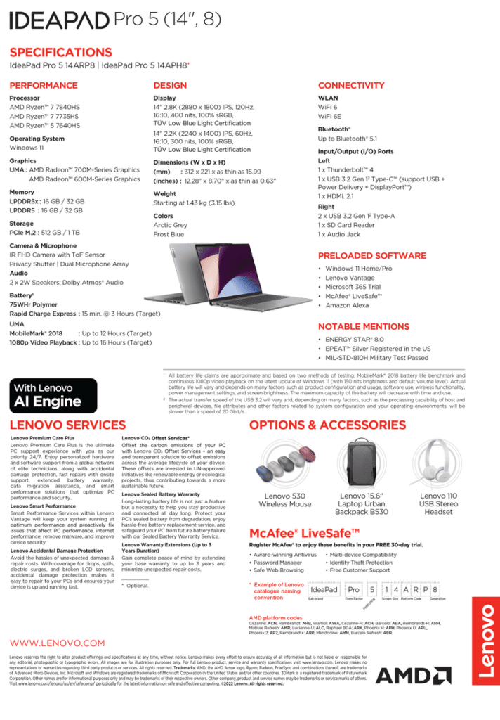 Image 1 : Lenovo officialise sept APU Ryzen 7000 et la GeForce RTX 4050 mobile