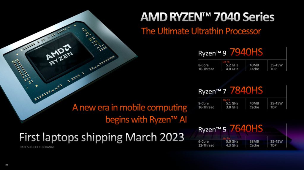 Image 6 : Ryzen 7000 mobiles : 4 / 3 architectures CPU / GPU, et 4 finesses de gravure différentes...