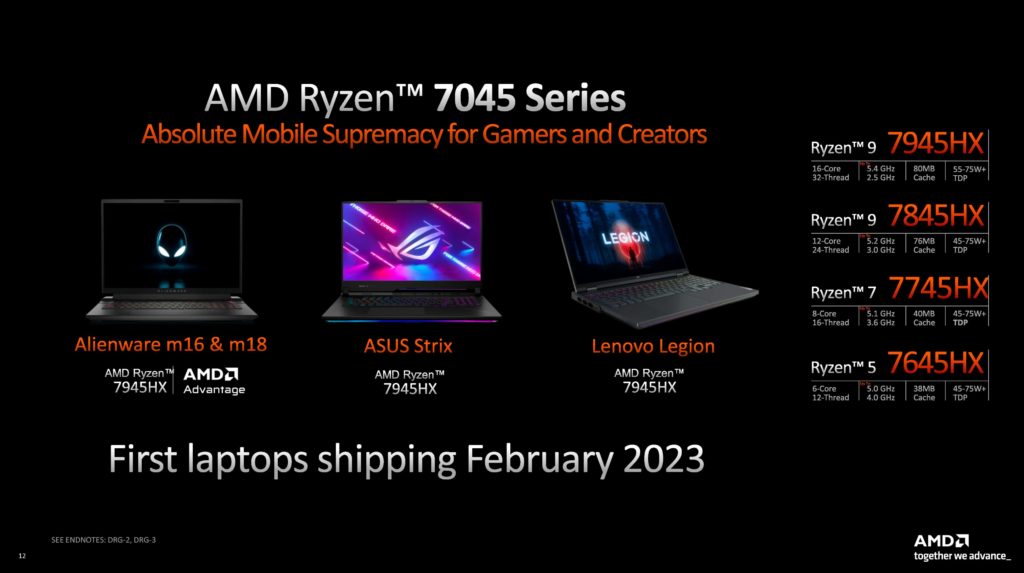 Image 5 : Ryzen 7000 mobiles : 4 / 3 architectures CPU / GPU, et 4 finesses de gravure différentes...