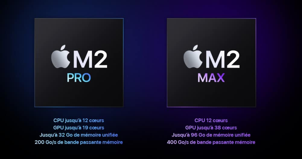 Image 1 : Apple dévoile ses MacBook Pro armés de M2 Max / Pro : jusqu'à 12 cœurs CPU et 38 cœurs GPU