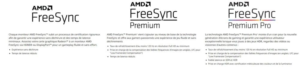normes Freesync AMD