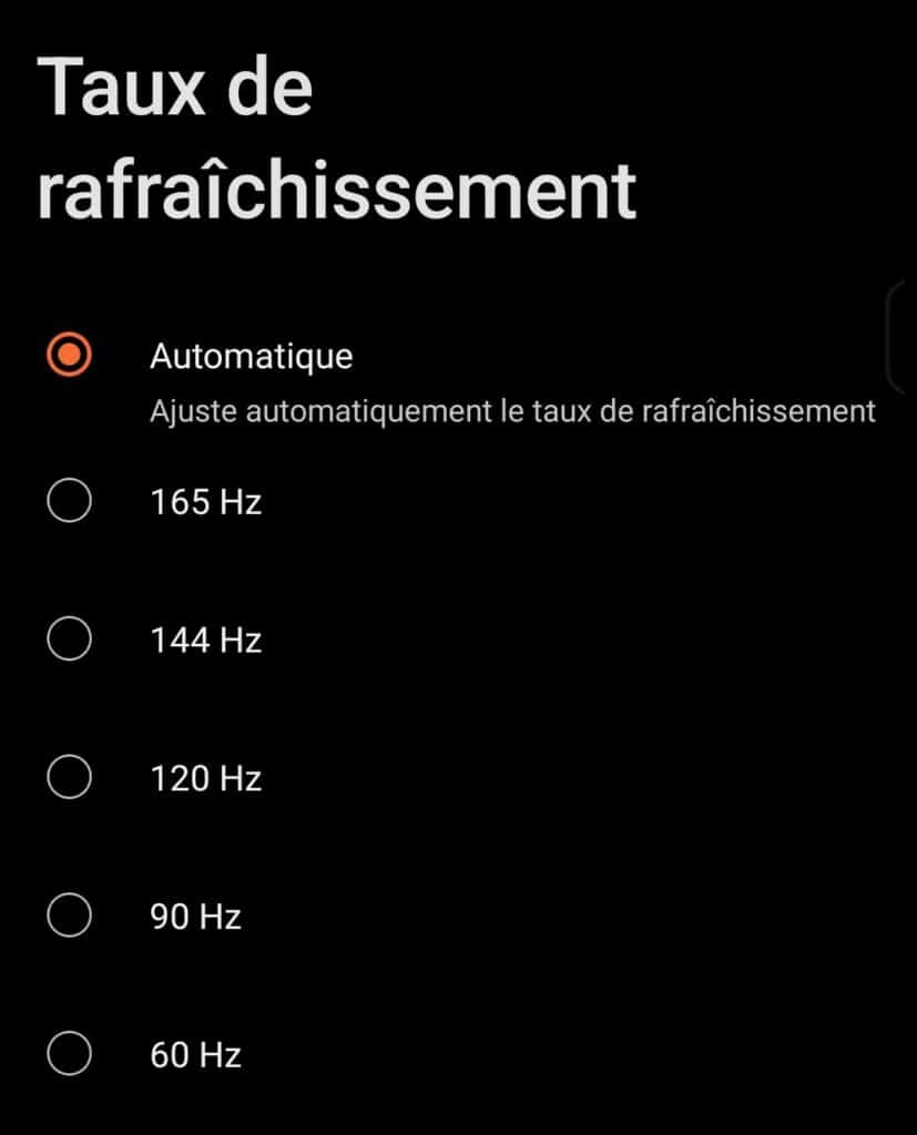 réglages de la fréquence du ROG Phone 7 Ultimate