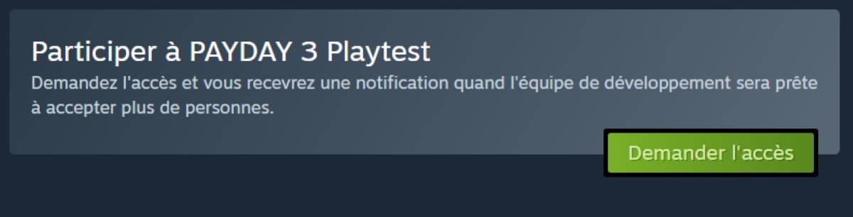 Accès bêta fermée PAYDAY 3 sur Steam