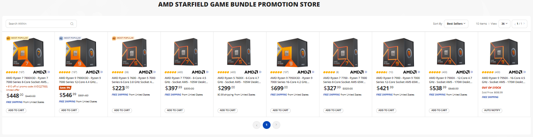 Bundle AMD Ryzen 7000 Starfield