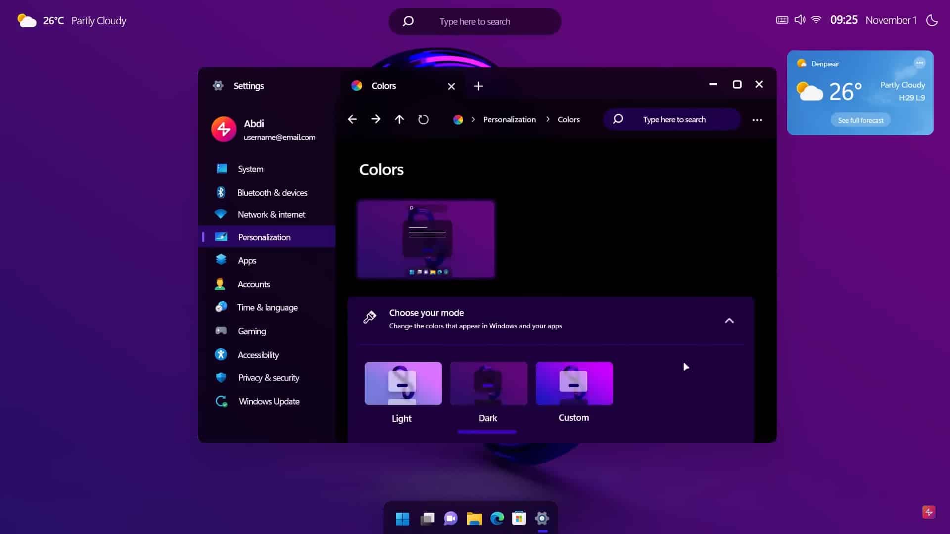 Paramètres concept Windows 12