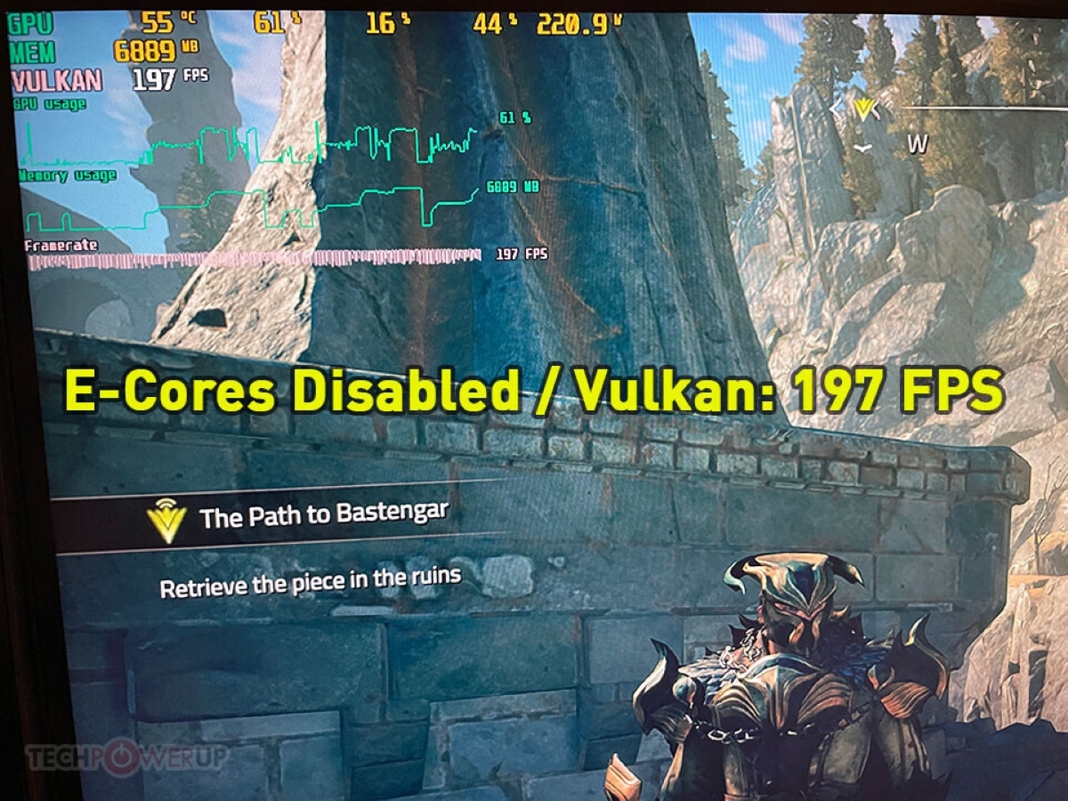 Atlas Fallen E-cores désactivés sur Vulkan : 197 images par seconde