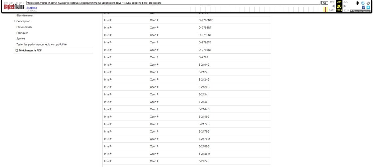 Windows 11 processeurs Intel pris en charge 20 juin