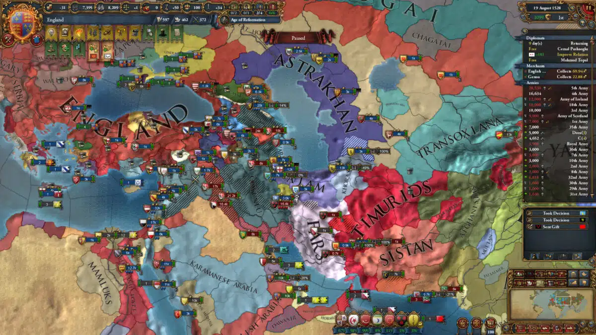 europa universalis gameplay screenshot