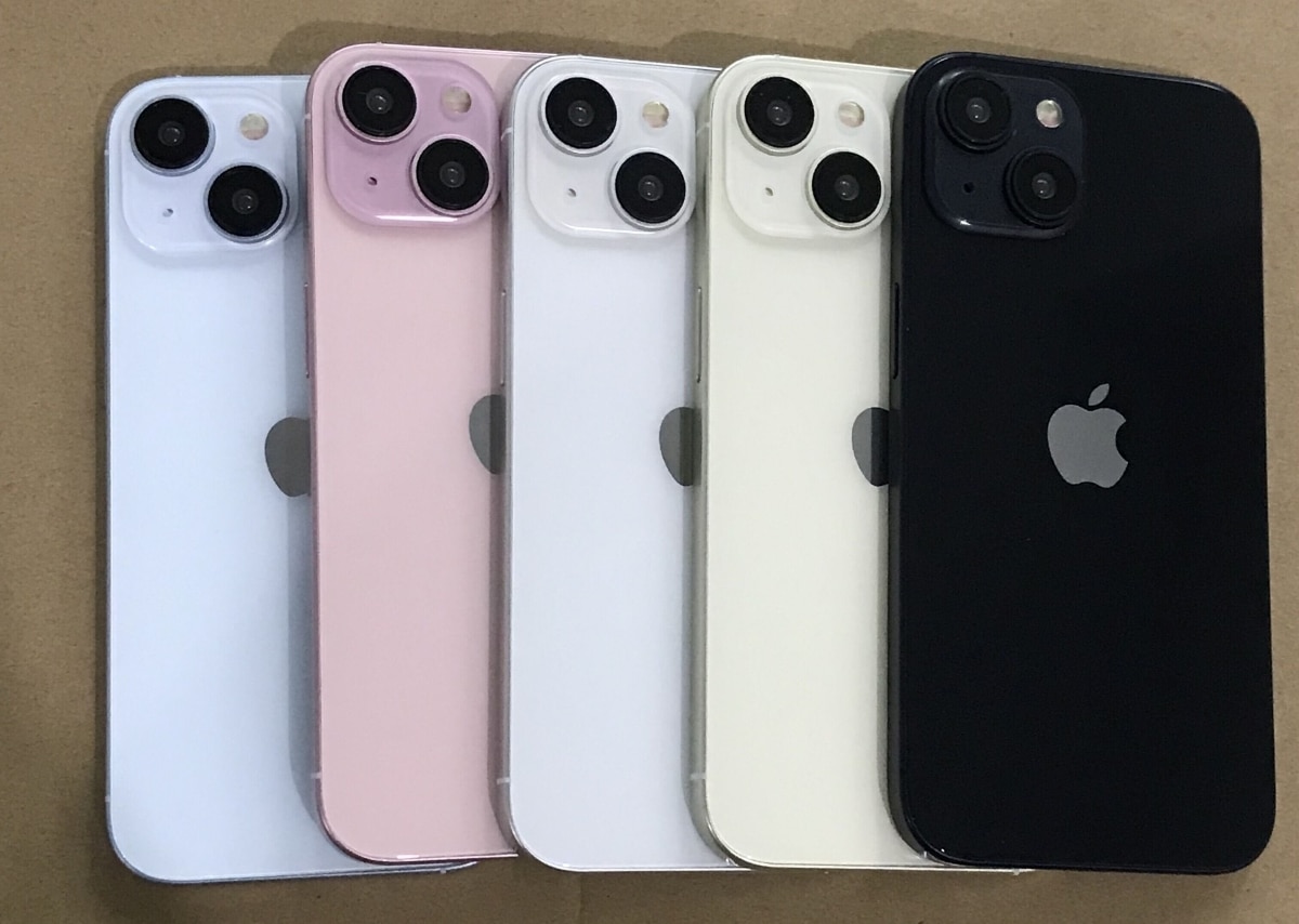 Les cinq couleurs de l'iPhoner 15