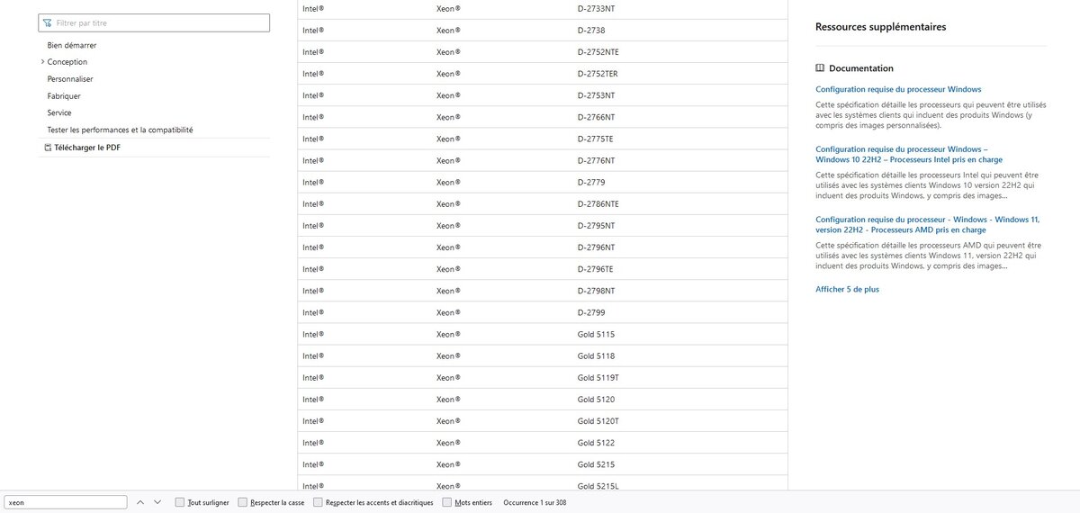 Windows 11 processeurs Intel pris en charge 07 août