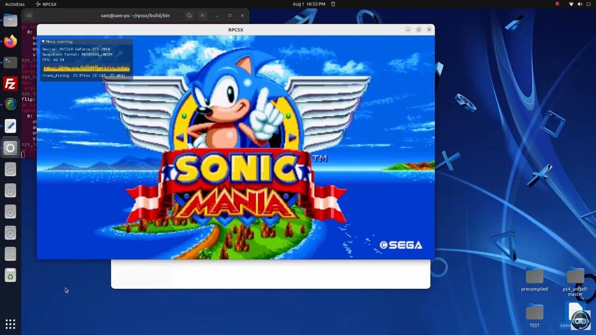 Sonic Mania émulé sur RPCSX