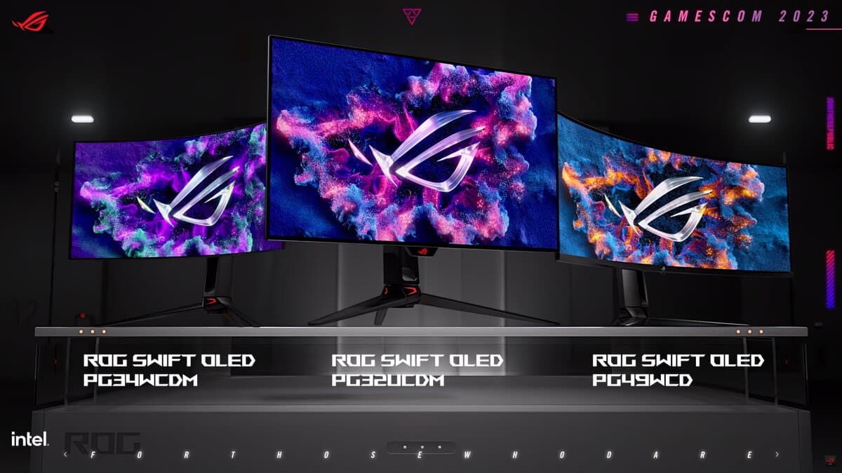 Trio moniteurs Asus ROG Gamescon 2023