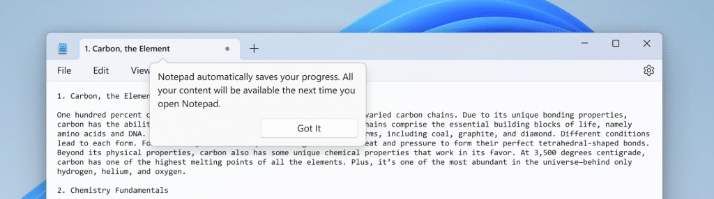 Windows 11 Bloc-notes nouvelle fonctionnalit