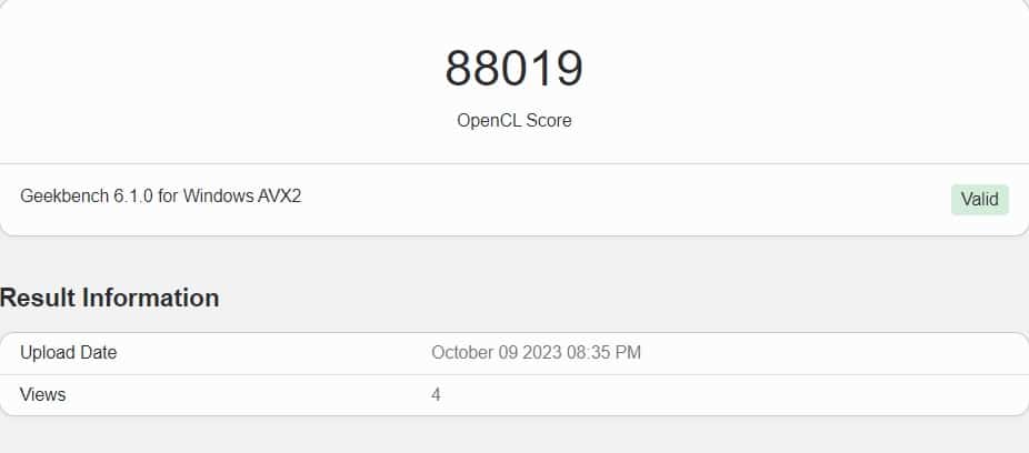 Score benchmark Intel Arc A580