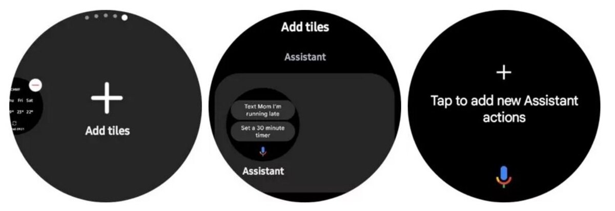 Raccourcis Assistant Wear OS