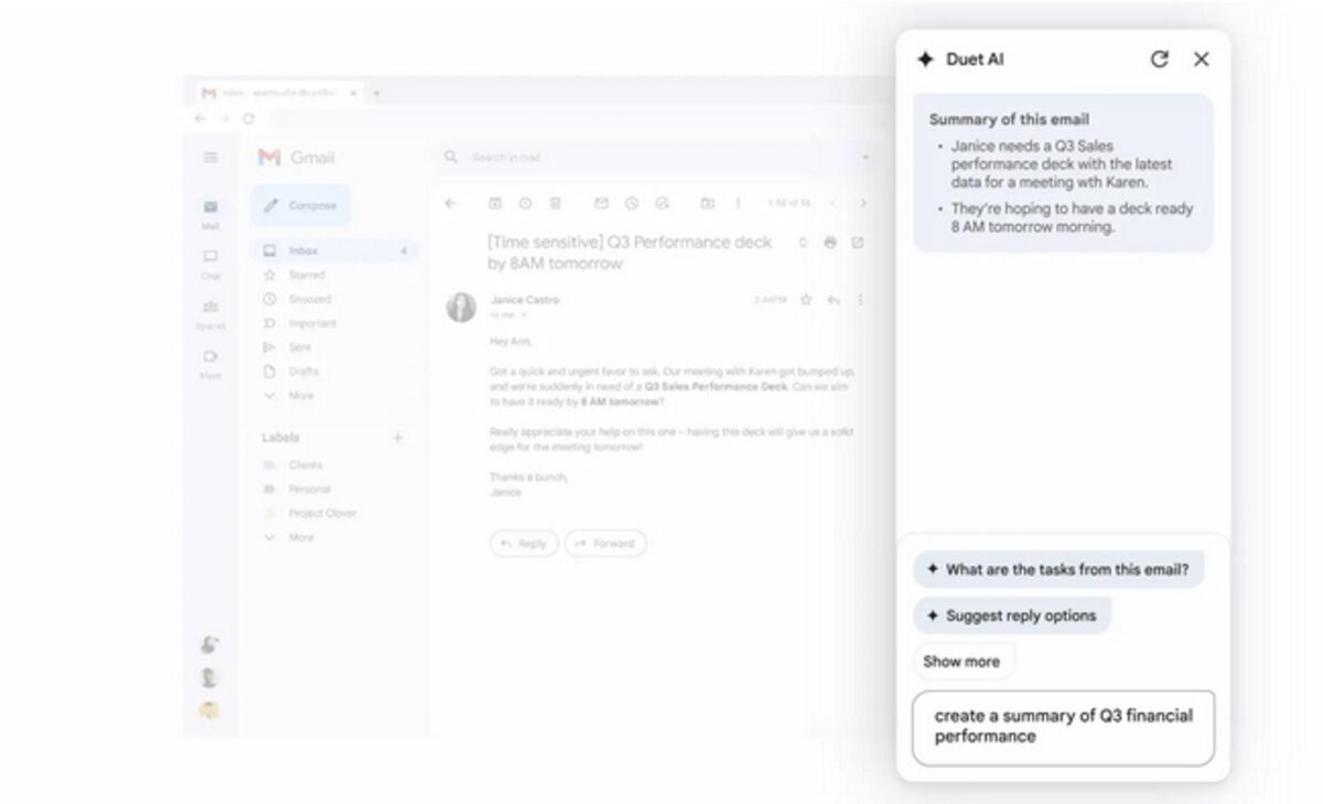 Résumé email Duet AI