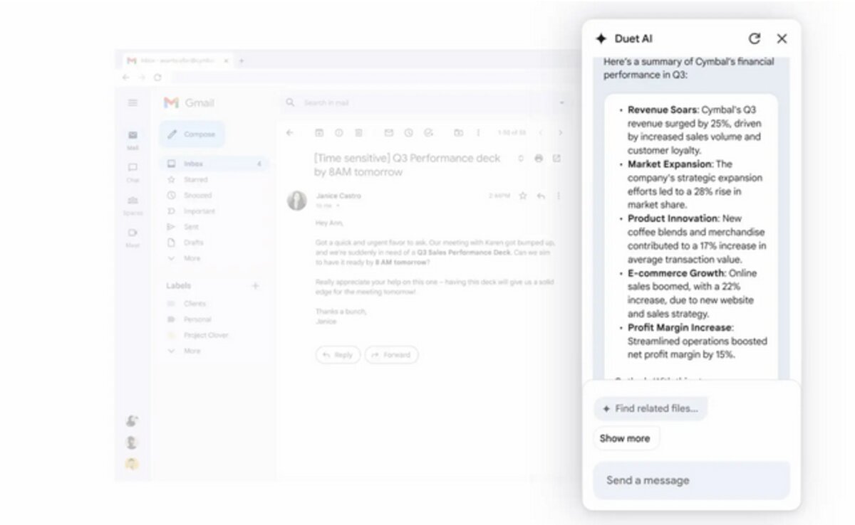 Résumé email Duet AI