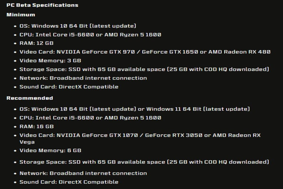 Configs bêta COD MW III