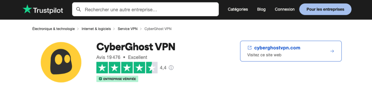Avis client Cyberghost VPN