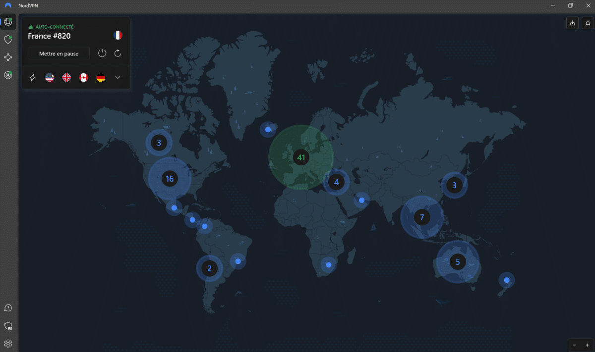 Nombre de pays NordVPN