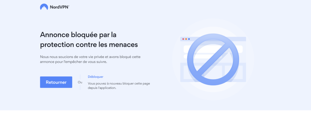 Blocage de pubs NordVPN