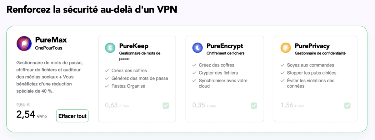 Options Pure VPN