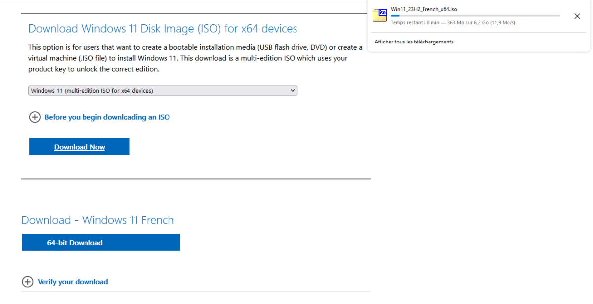 Image 1 : Windows 11 23H2 : comment l'installer à partir d'une clé USB sans le Media Creation Tool ?