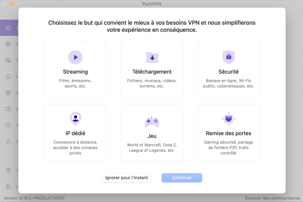 PureVPN type de serveurs