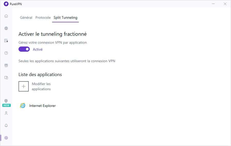 Split Tunneling PureVPN