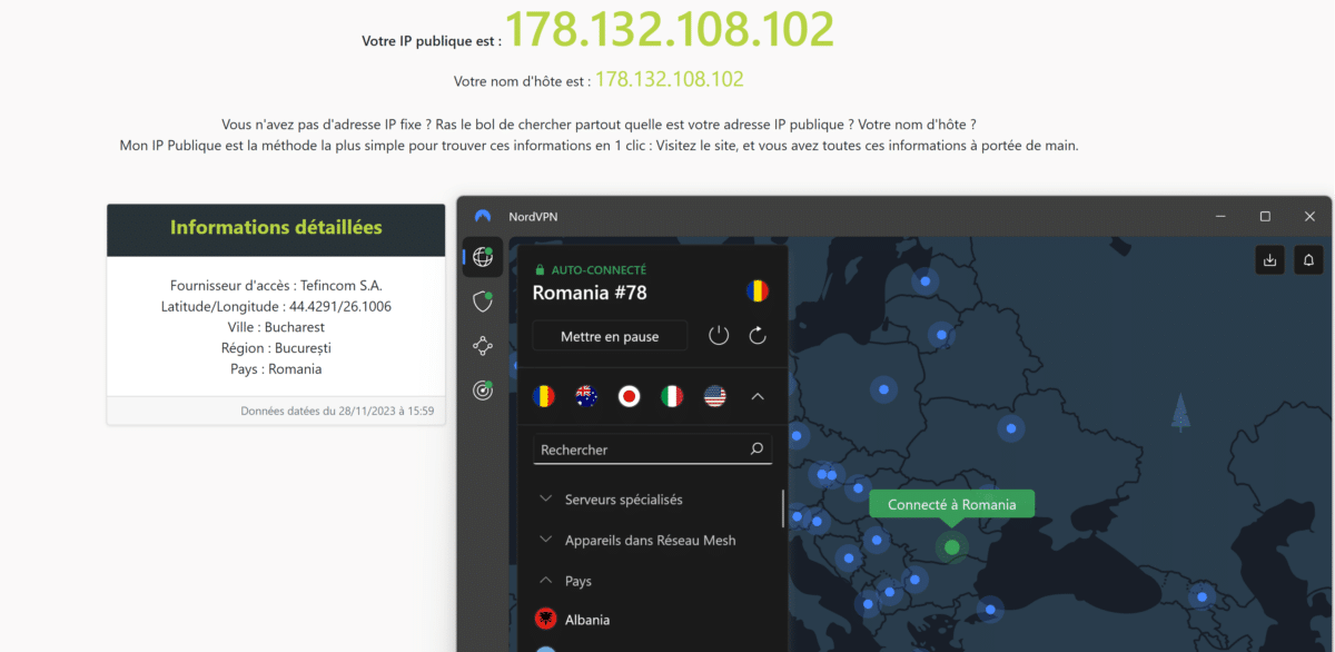 Fuite IP NordVPN