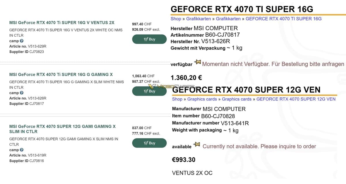 RTX 4070 super suisse détaillant(1)
