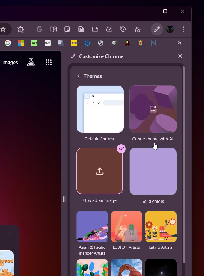 Google Chrome thème personnalisés IA