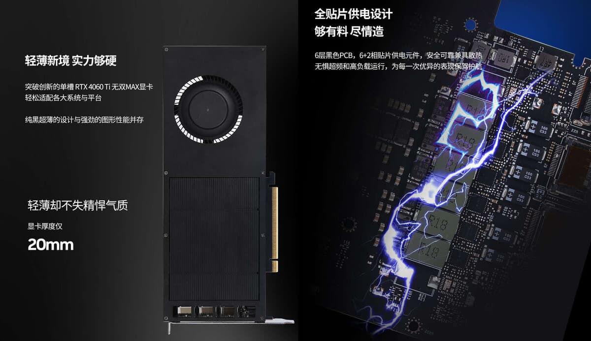 specifications GeForce RTX 4060 Ti un slot PCB(1)