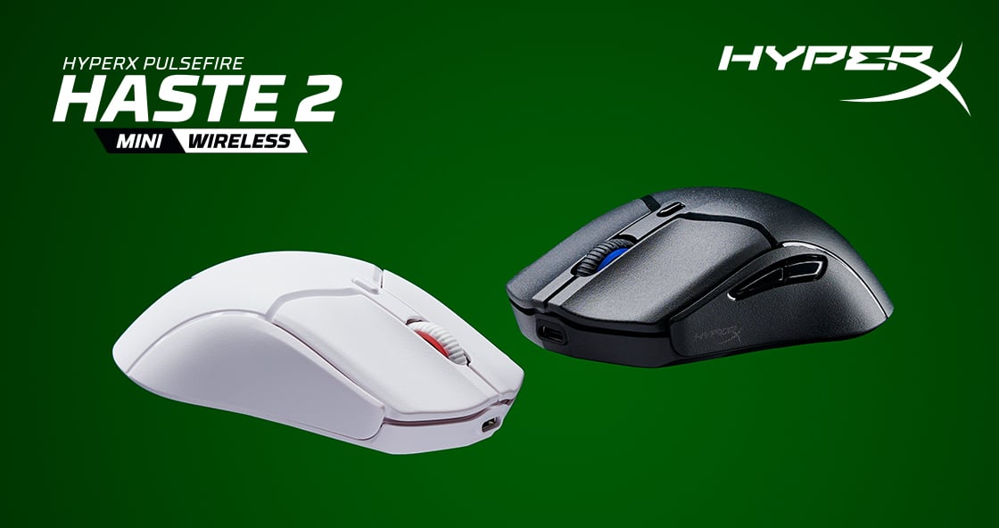 HyperX nouveau casque Cloud Mini, manette Clutch Tanto, clavier Alloy Rise et souris Pulsefire Haste 2 Mini.