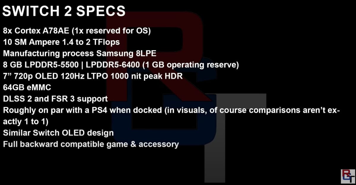 nintendo switch2 specs leak