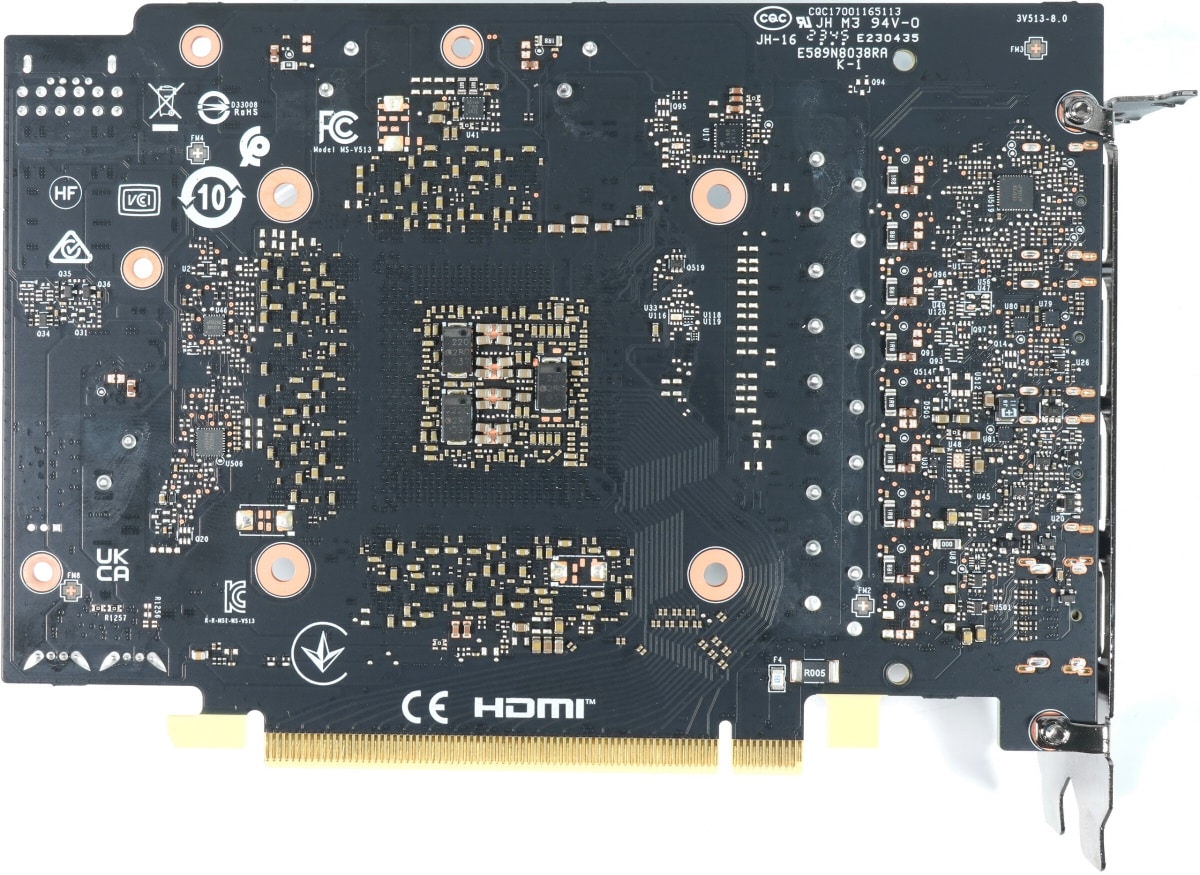 nvidia geforce rtx 4070 ti super pcb back